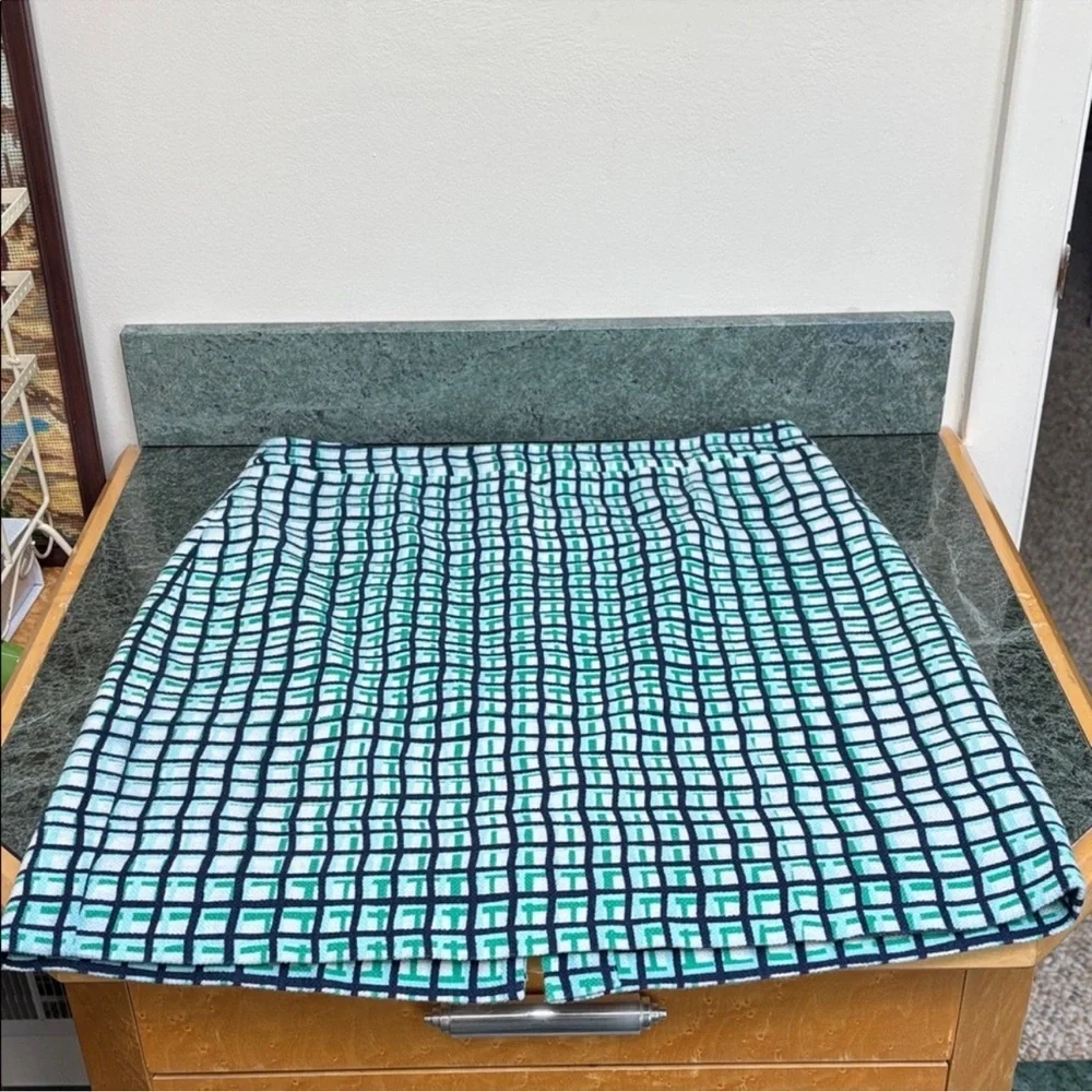 Kate Spade Judy Blue Green Checkered Pencil Skirt